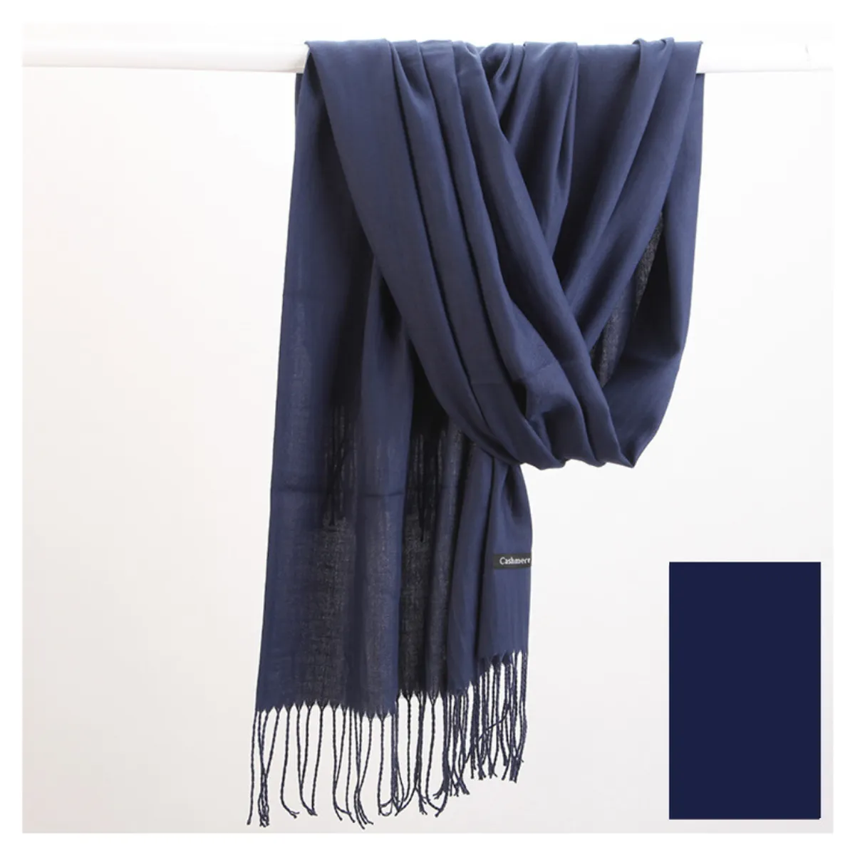 KAST PE - Bufanda de Seda unisex Cardona Azul de color entero