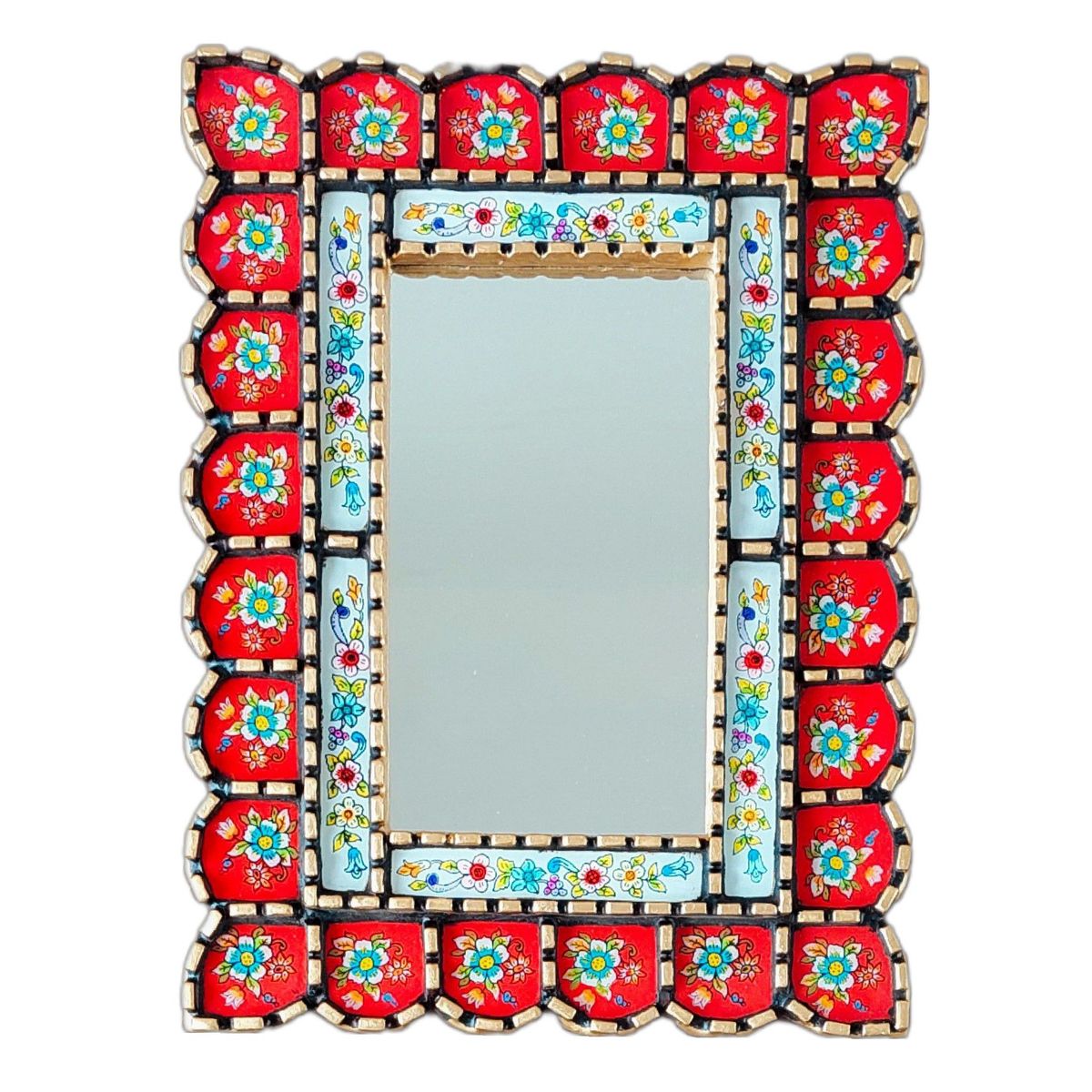 GENERICO - Espejo Decorativo Rectangular Rojo