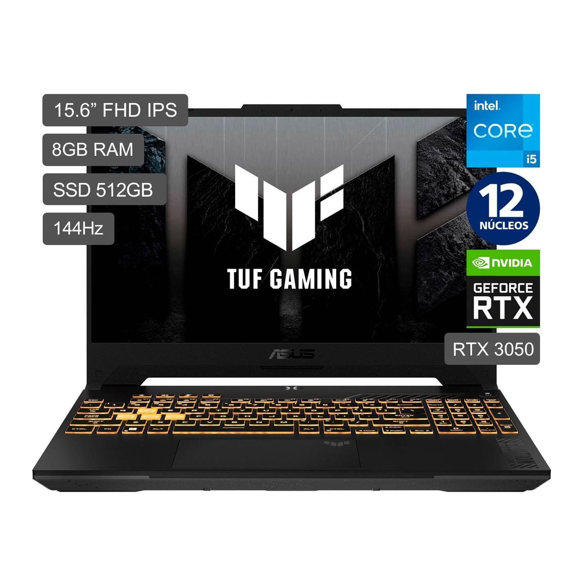 ASUS - LAPTOP  ASUS TUFF GAMING 15.6" FHD CORE i5-12500H 8GB RAM 512GB SSD RTX™3050-4GB W11 FX507ZC4-HN005W
