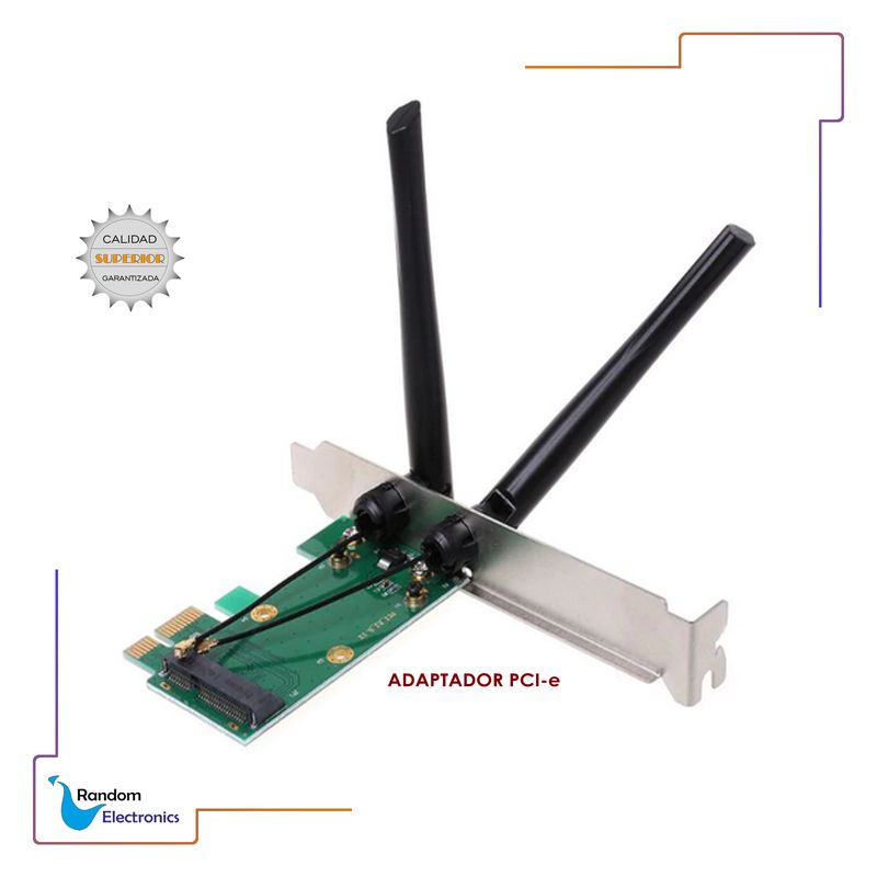 GENERICO - GENERIC ADAPTADOR TARJETA RED WIFI MINI PCI-E EXPRESS A PCI-E