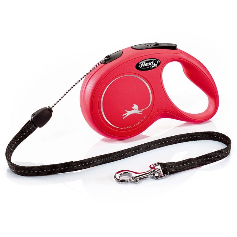 FLEXI - Correa retráctil New Classic cord 5m 12kg max Rojo