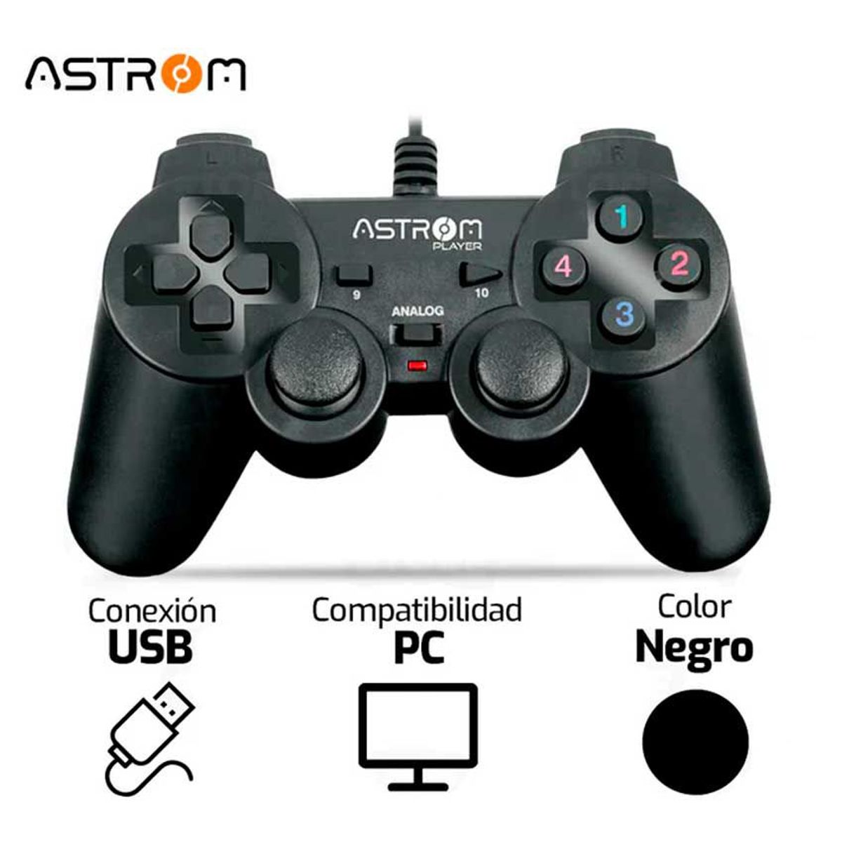 ASTROM - Gamepad ASTROM PLAYER AST 301u USB PC Negro