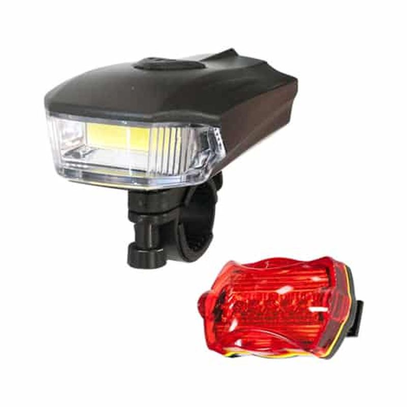OEM - Pack 2 en 1 Luz LED Delantera y Trasera para Bicicleta