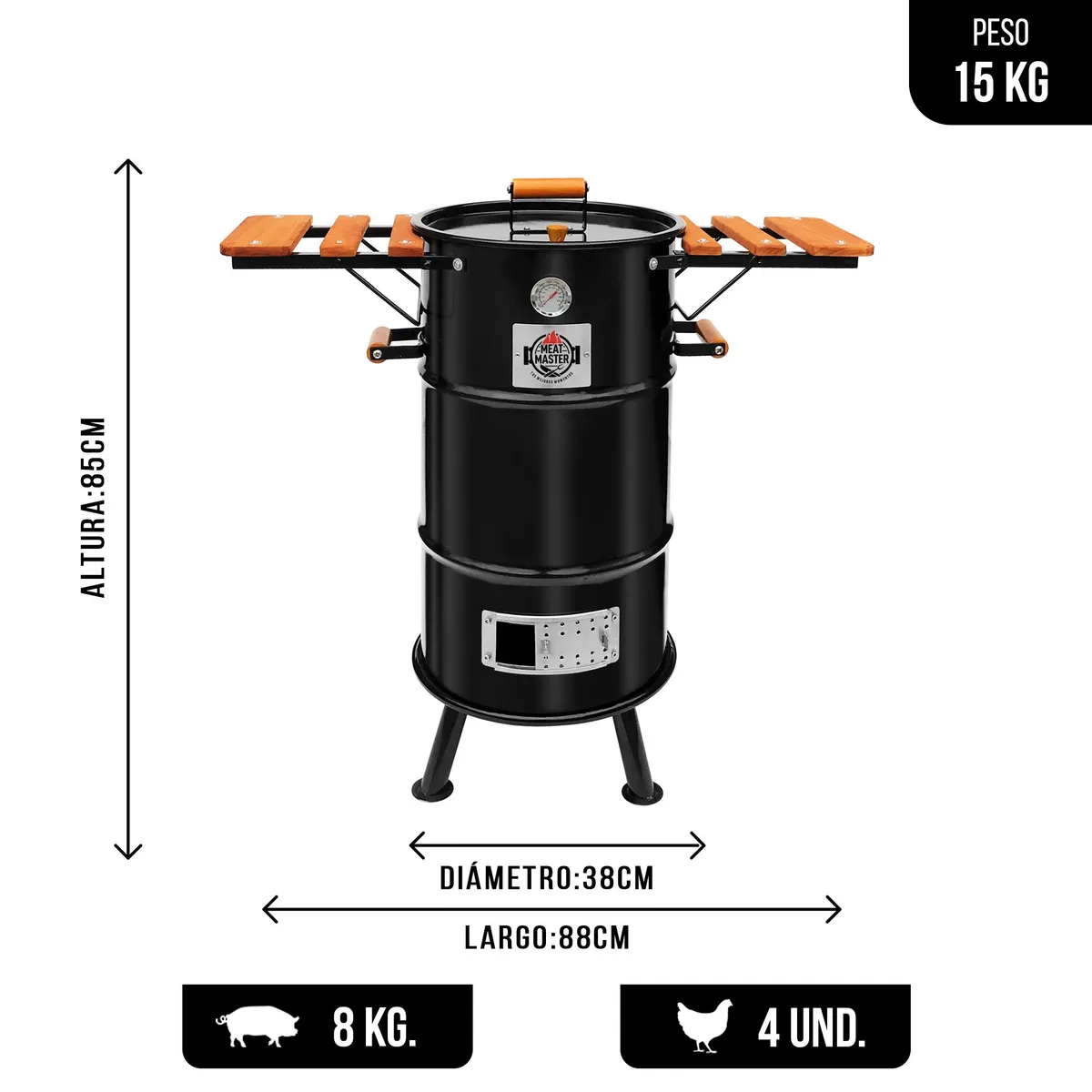 MEAT MASTER - Cilindro Ahumador Premium Chico