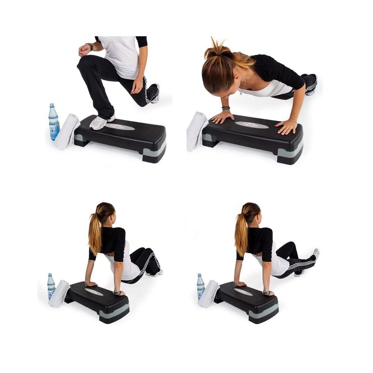 WINNER - Step Aerobicos 2 Niveles Antideslizante Pilates Plomo