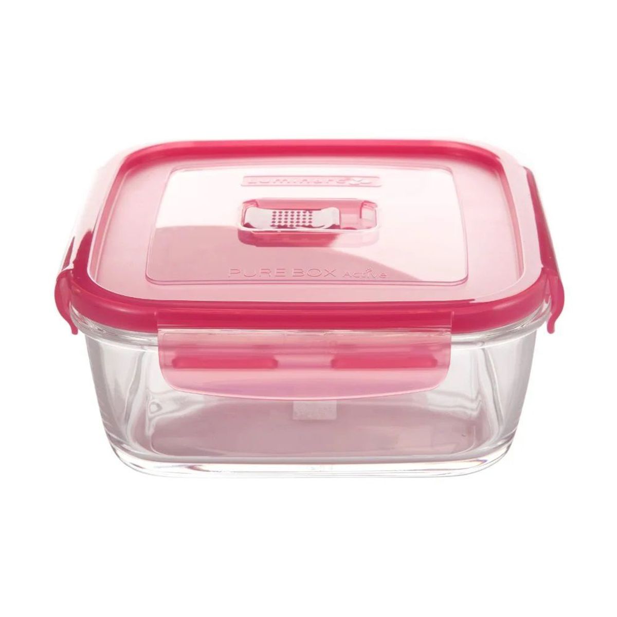 LUMINARC - Taper de vidrio cuadrado 760 ml con Tapa rosada Pure Box Active