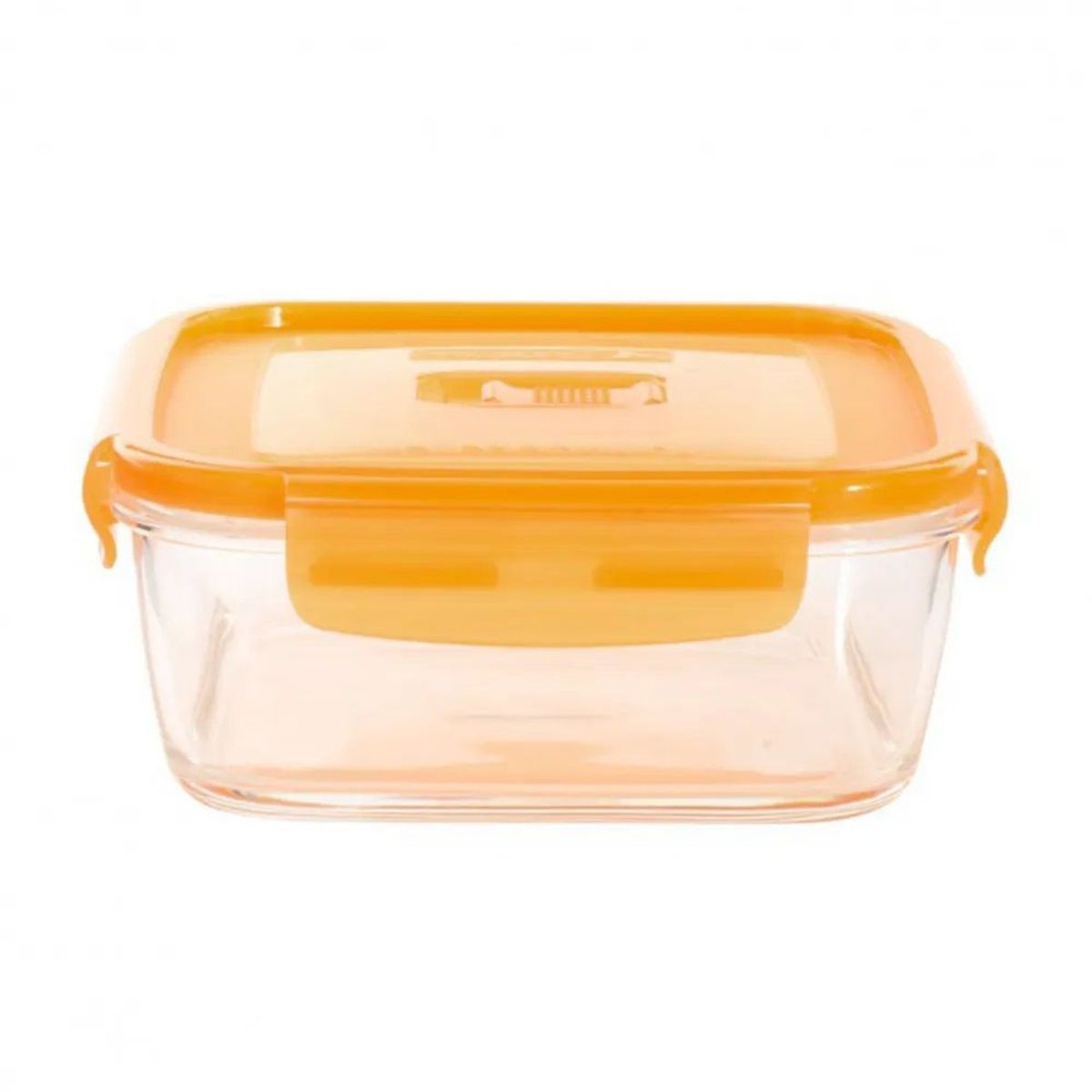 LUMINARC - Taper de vidrio cuadrado 760 ml con Tapa naranja Pure Box Active