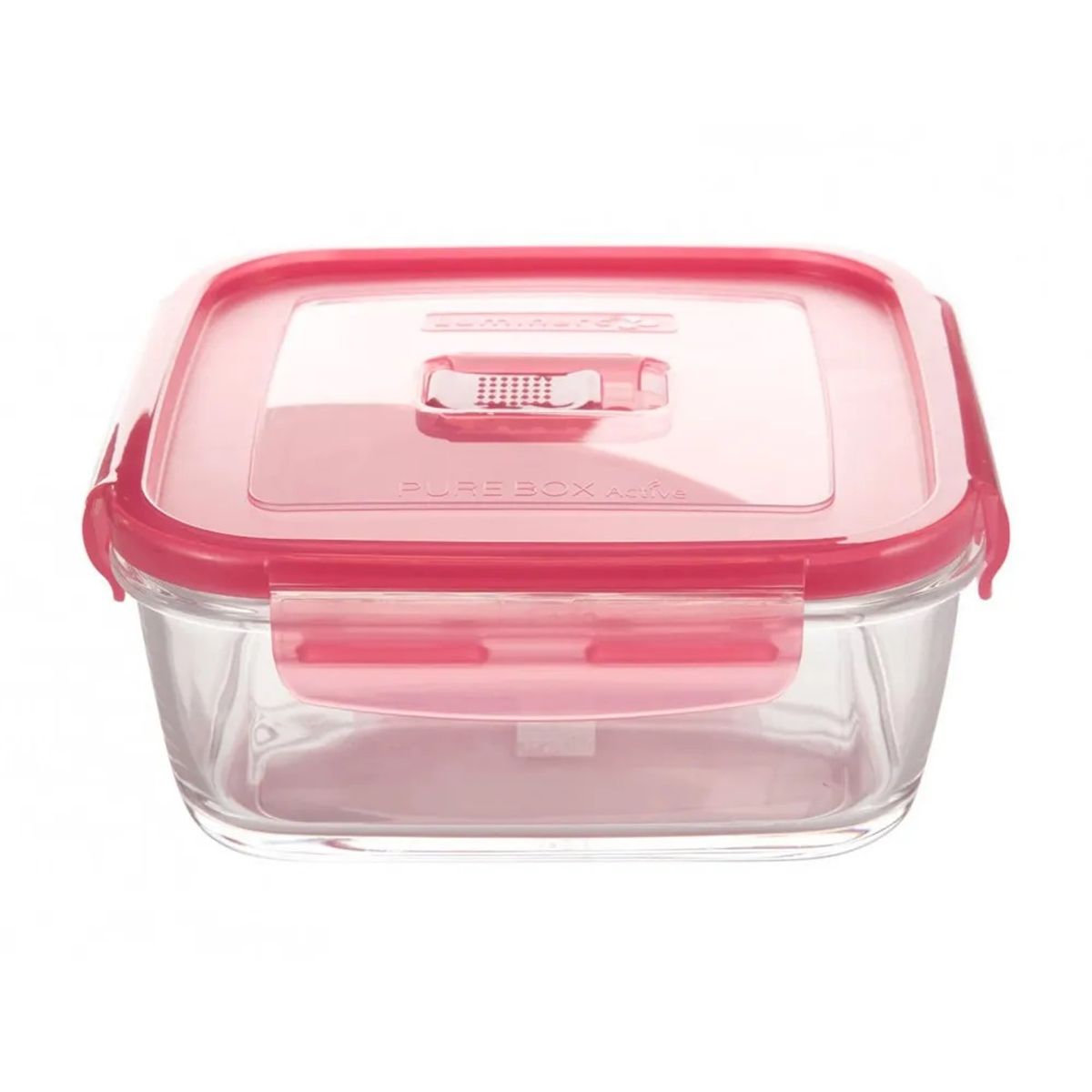 LUMINARC - Taper de vidrio cuadrado 380 ml con Tapa rosada Pure Box Active