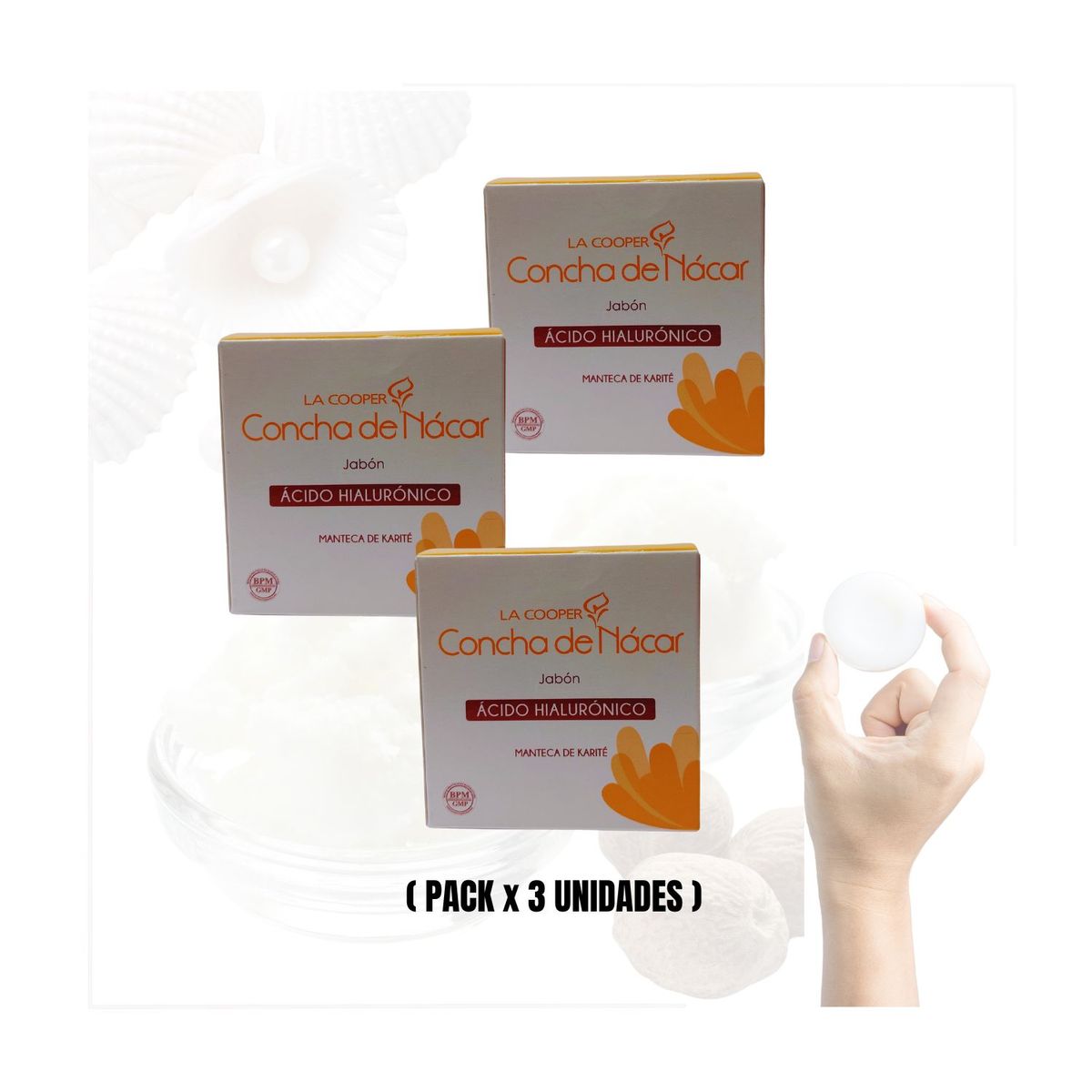 OEM - Jabón de Concha de Nácar & Ácido Hialurónico - La Cooper