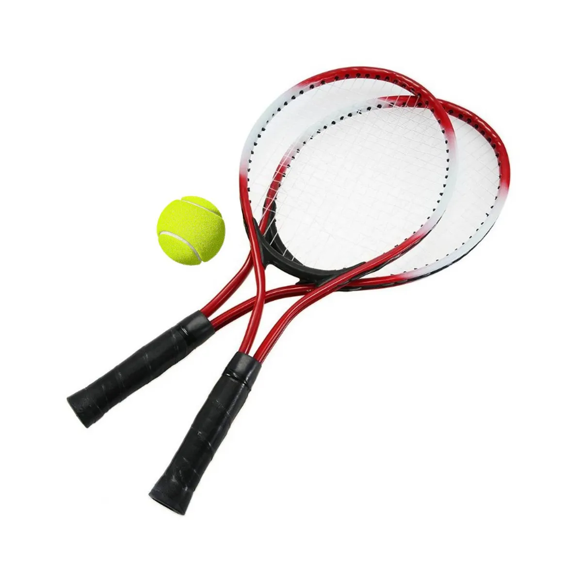 GENERICO - RAQUETAS TENIS PINBO MÁS PELOTA IMPORTADA PARA JUNIOR ROJO