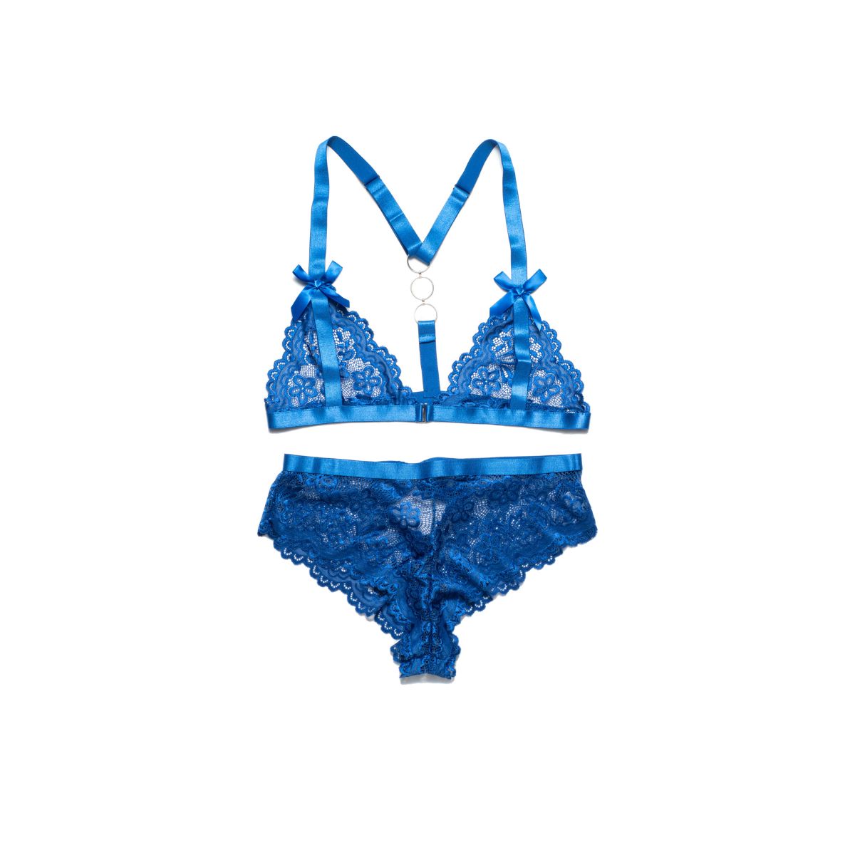 GENERICO - Lencería sexy erótica dos piezas-Azul