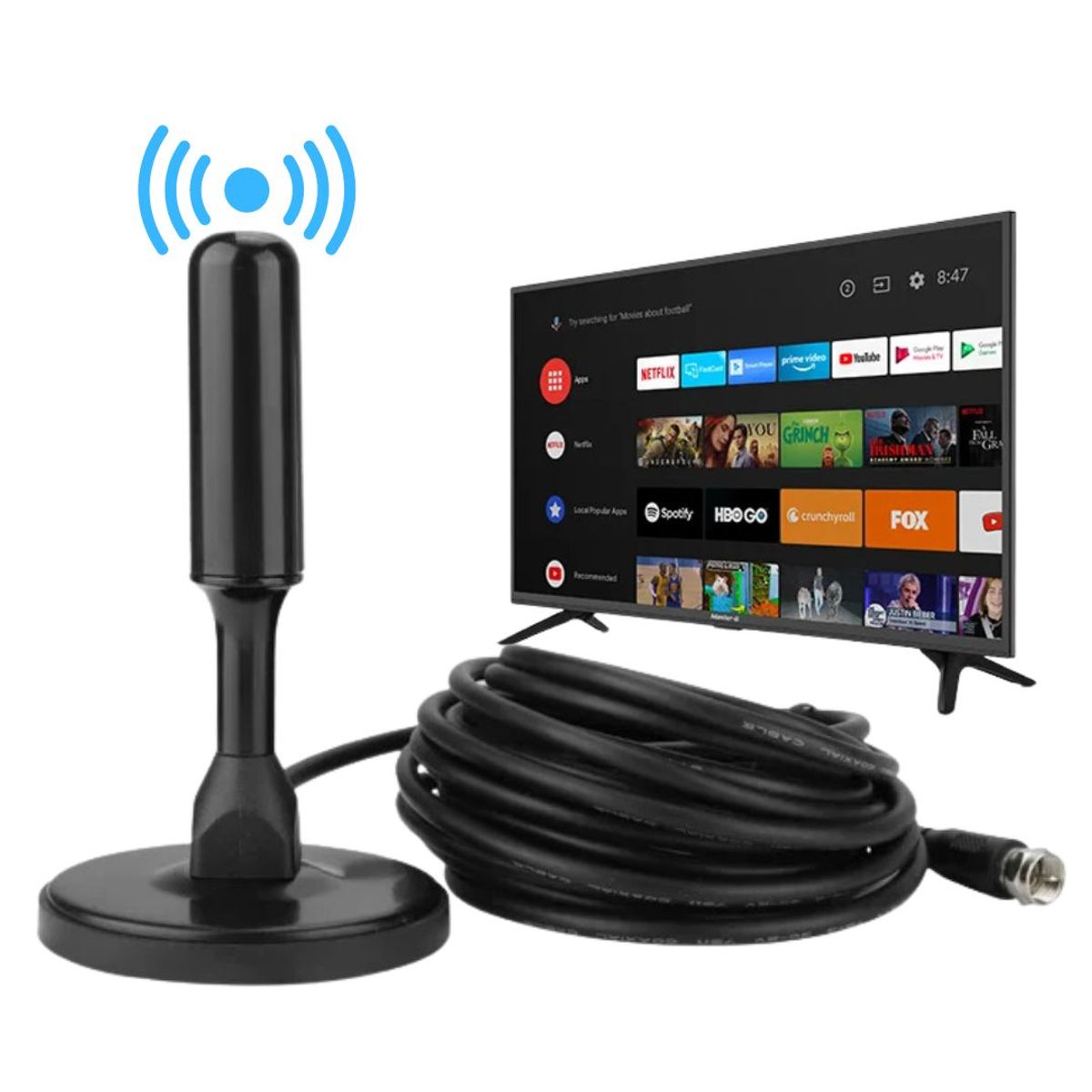 GENERICO - Antena TV Digital TV SMART LCD Interna Y Externa Full HDTV 4K