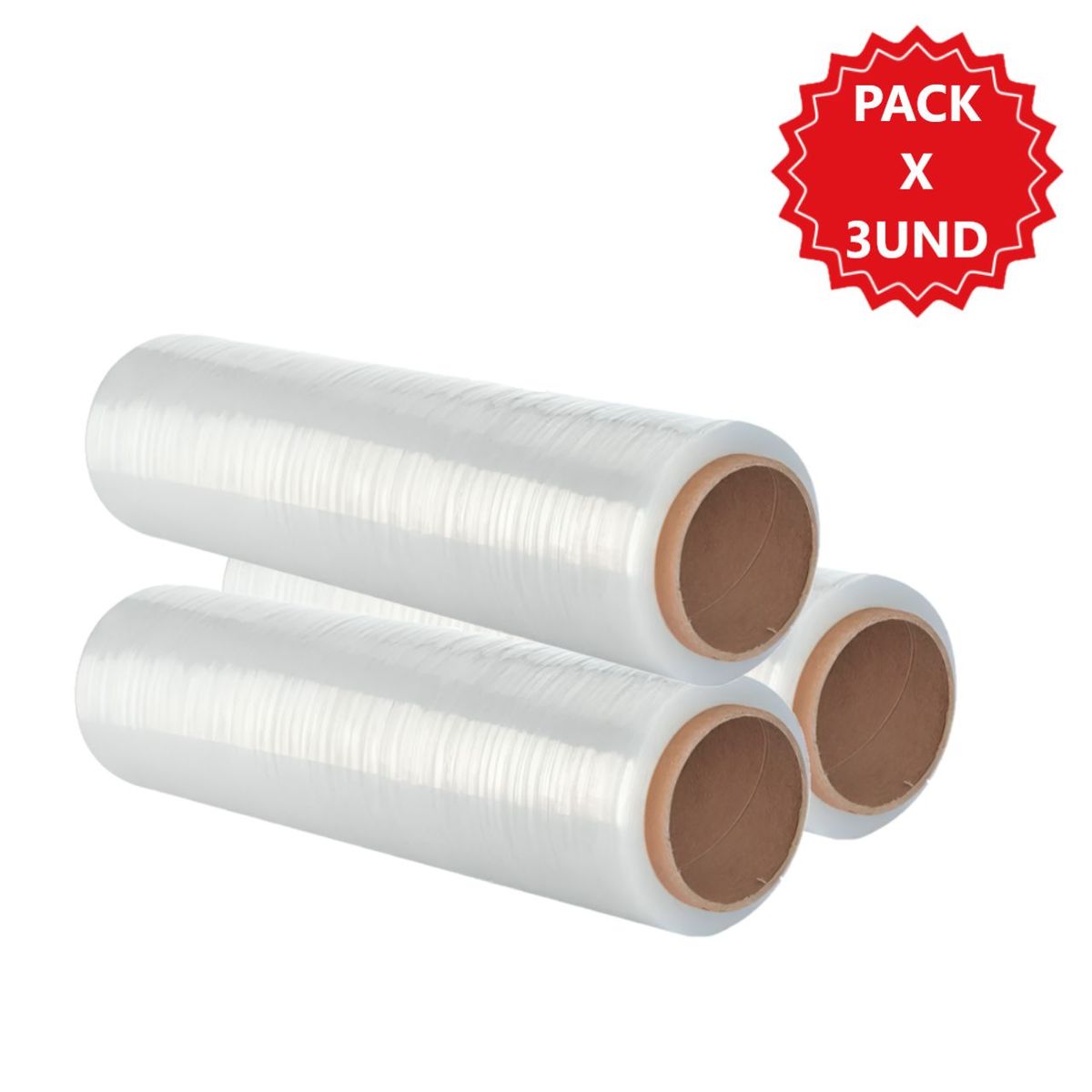 GENERICO - Kit 3 Stretch Film Transparente para embalar - 50 cm (20 in)