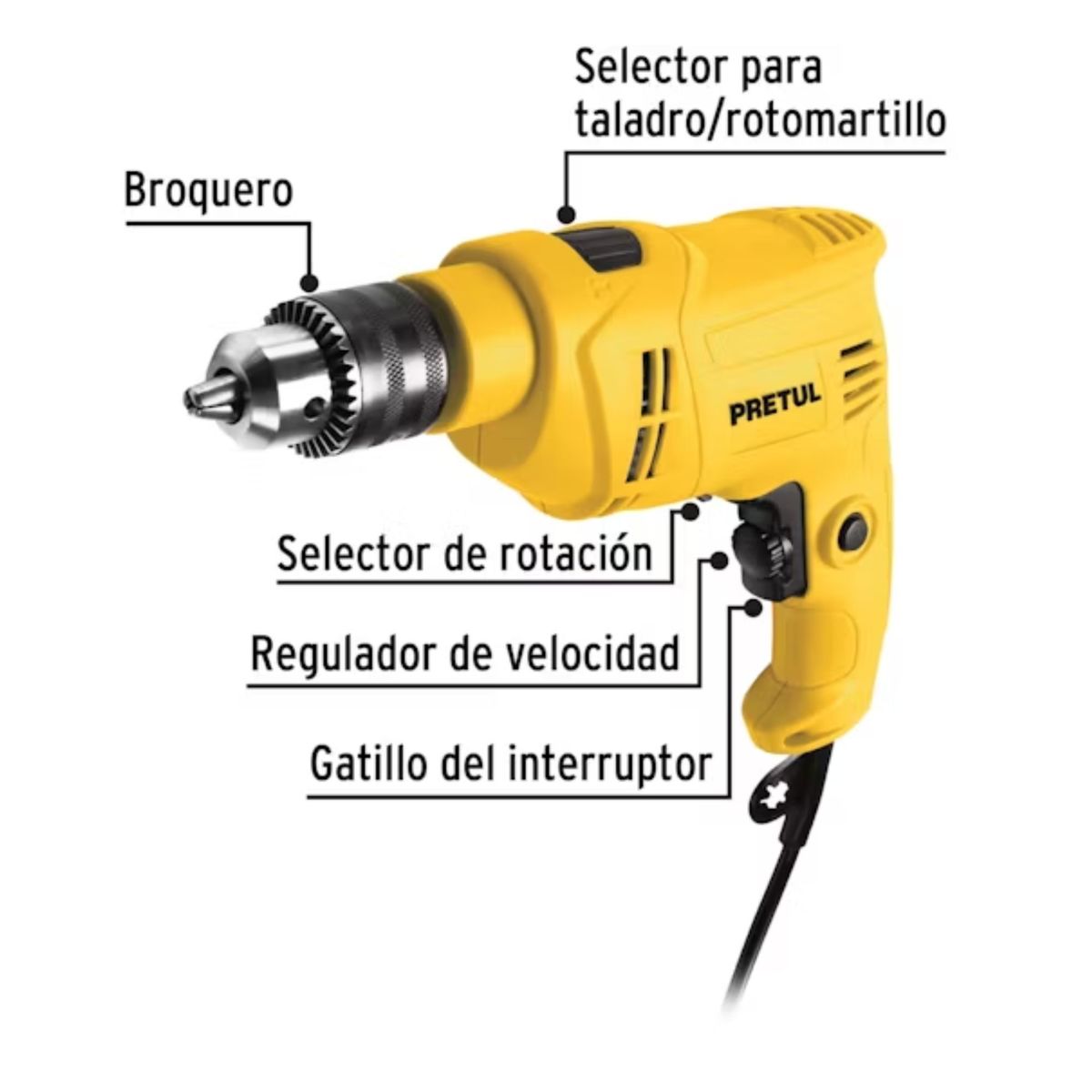 PRETUL - Combo Taladro percutor 550w + Kit de limpieza Pretul