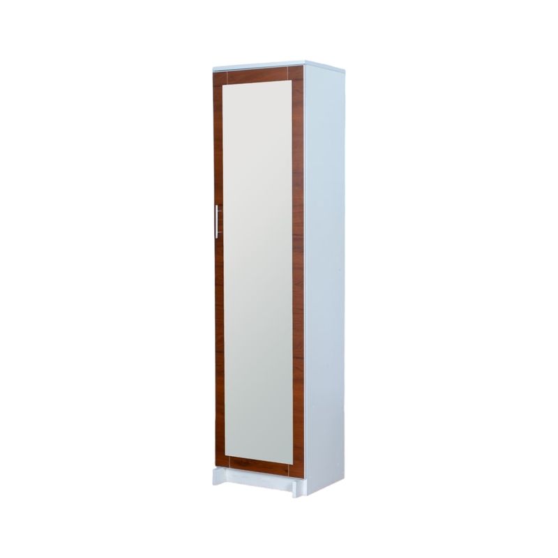 MUEBLES MACRUMO - Zapatera con espejo de 48cm - Color Cedro - Armado