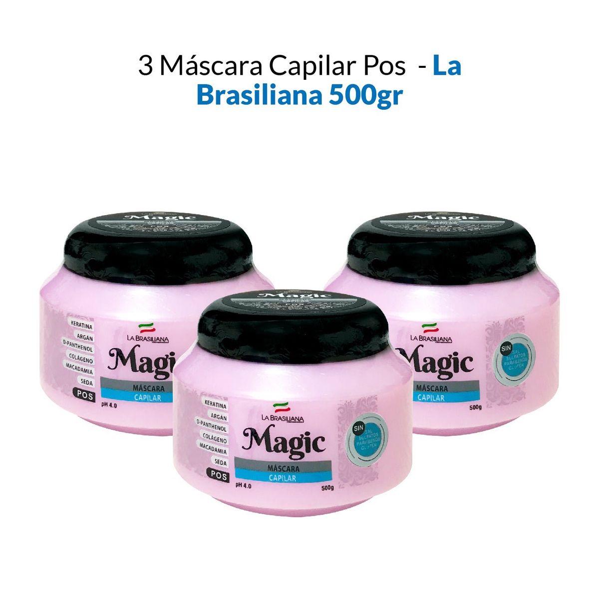 LA BRASILIANA - Máscara Capilar Pos La Brasiliana 500Gr 3 Unidades