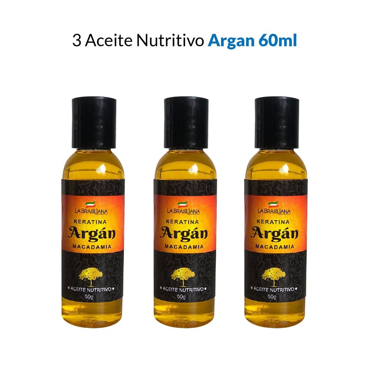 LA BRASILIANA - Aceite Nutritivo Argan La Brasiliana 60G 3 Unidades