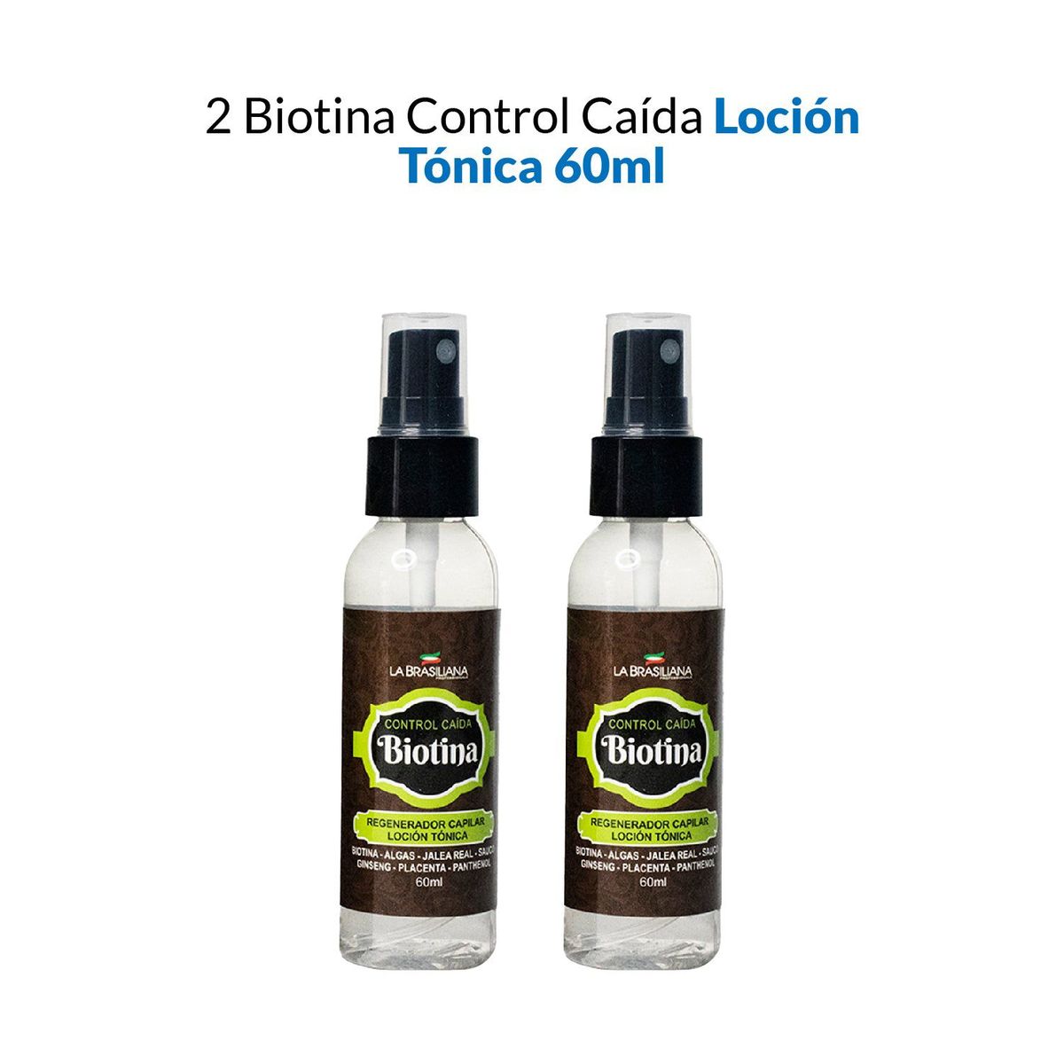 LA BRASILIANA - Biotina Control Caida Locion Tonica 60ml La Brasiliana 2 Unidades