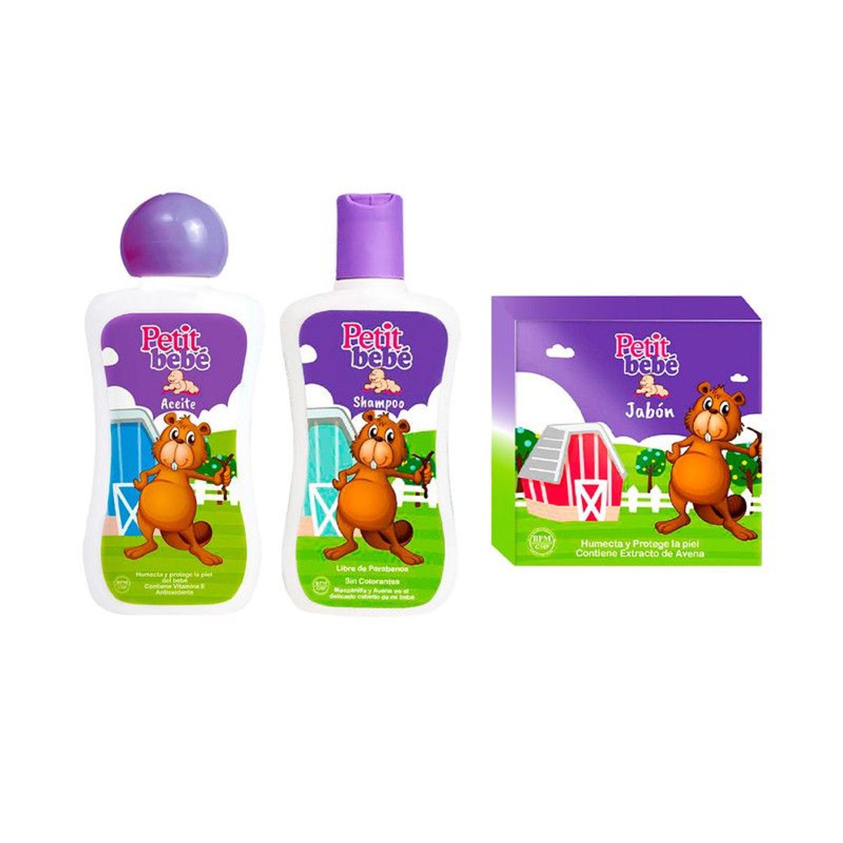 GENERICO - Aceite 130ml + Shampoo 130ml + Jabón 80Gr Petit Bebé