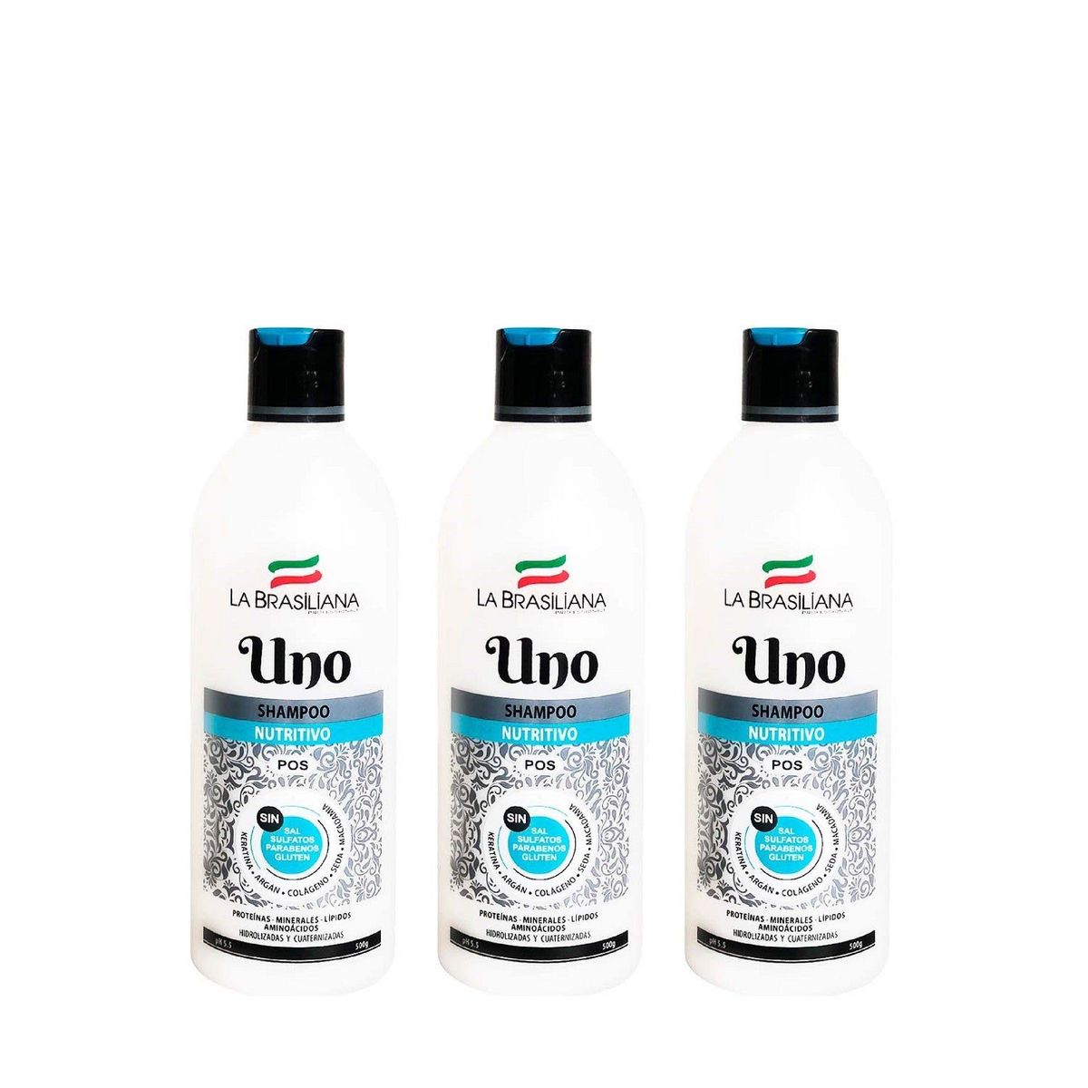LA BRASILIANA - Shampo Uno Pos La Brasiliana 500Gr 3 Unidades