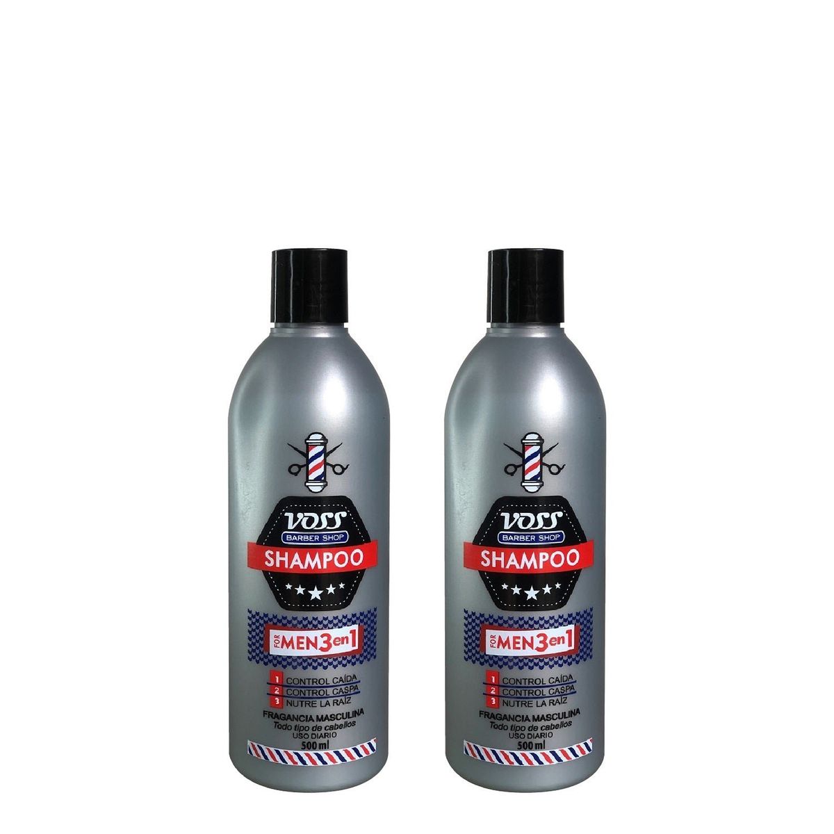VOSS - Shampoo 3 En 1 For Men Voss 500ml 2 Unidades
