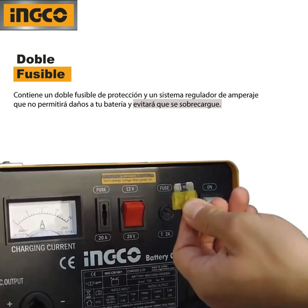 INGCO TOOLS - Cargador de Batería INGCO 12-24V ING-CB1601