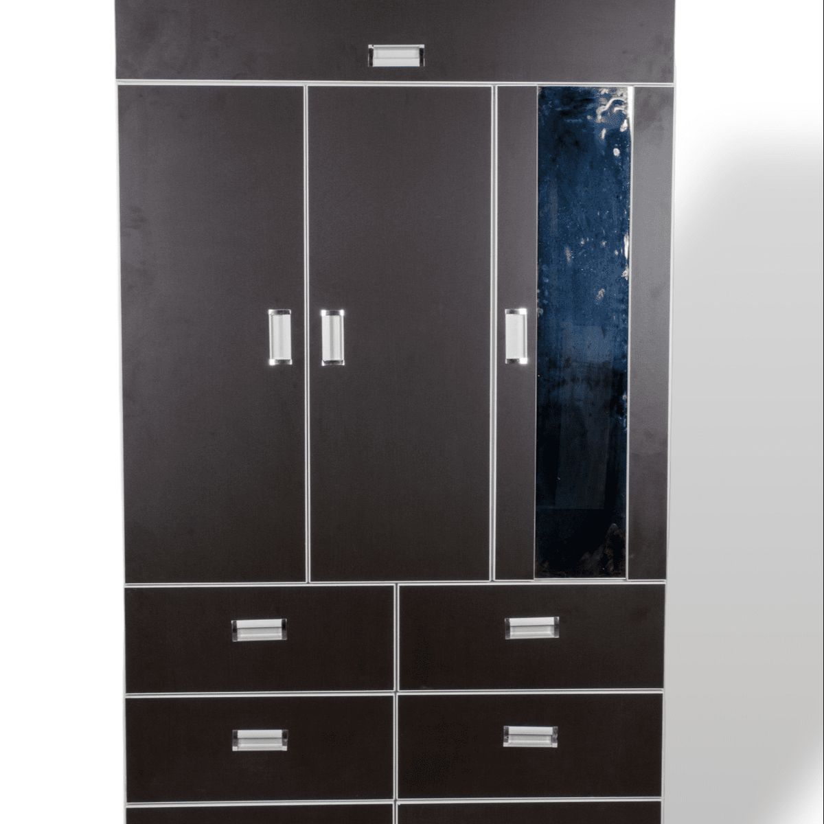 MUEBLES MACRUMO - Ropero de 100cm con dicroicos - Color Wengue - Armado