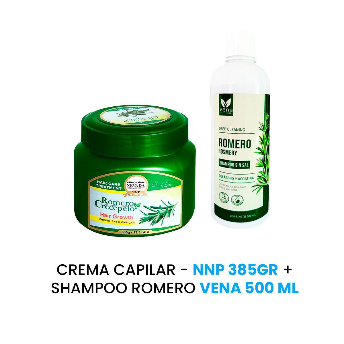 GENERICO - Crema capilar 385Gr Nevada + Shampoo Romero Vena 500ml