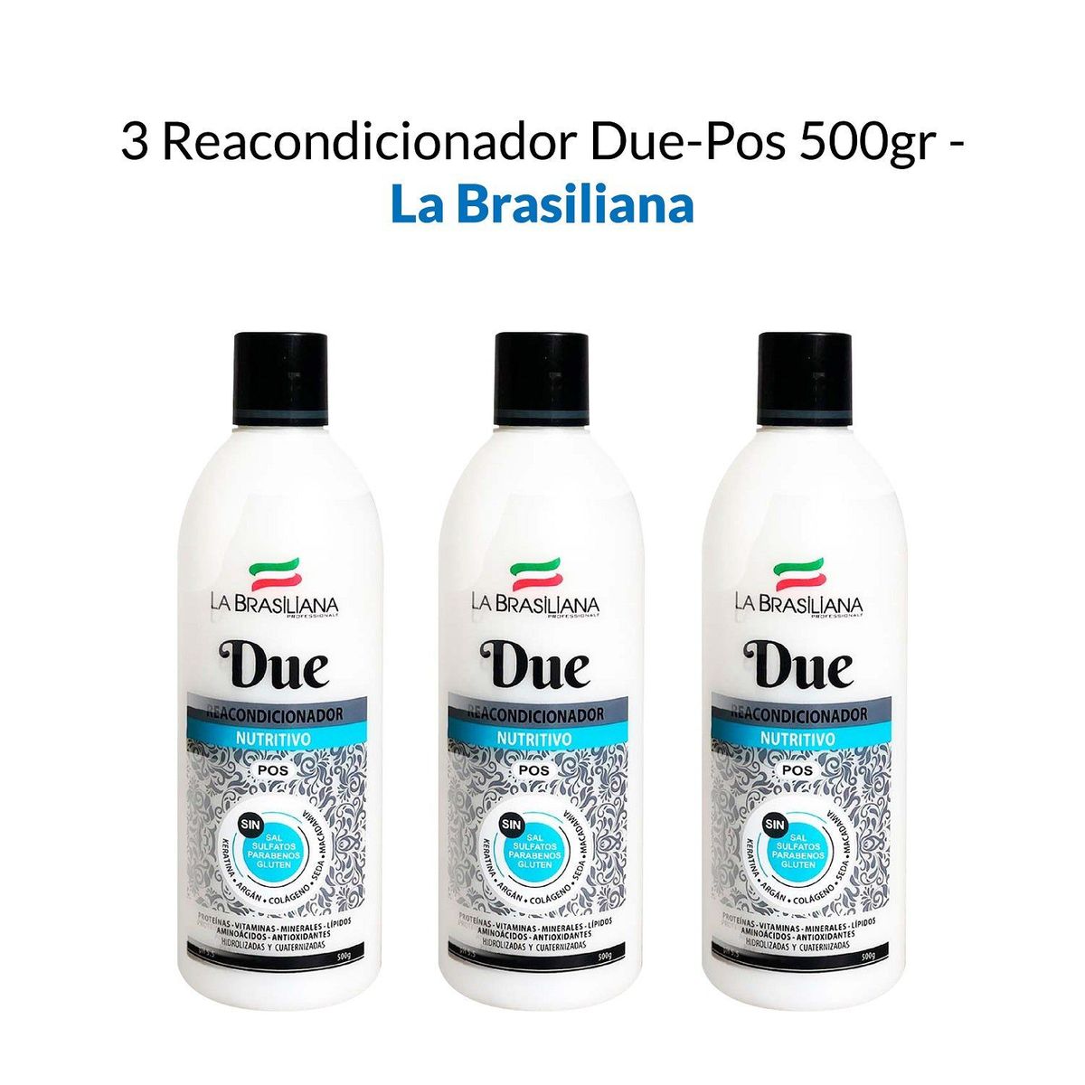 LA BRASILIANA - Reacondicionador Due Pos La Brasiliana 500Gr 3 Unidades