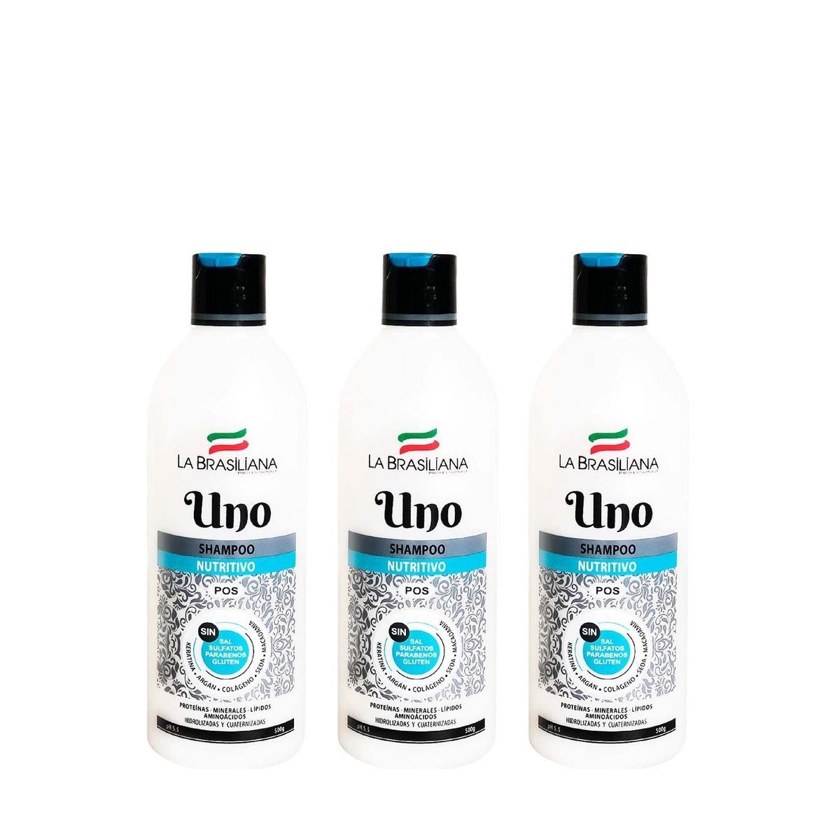 LA BRASILIANA - Shampo Uno Pos La Brasiliana 500Gr 3 Unidades