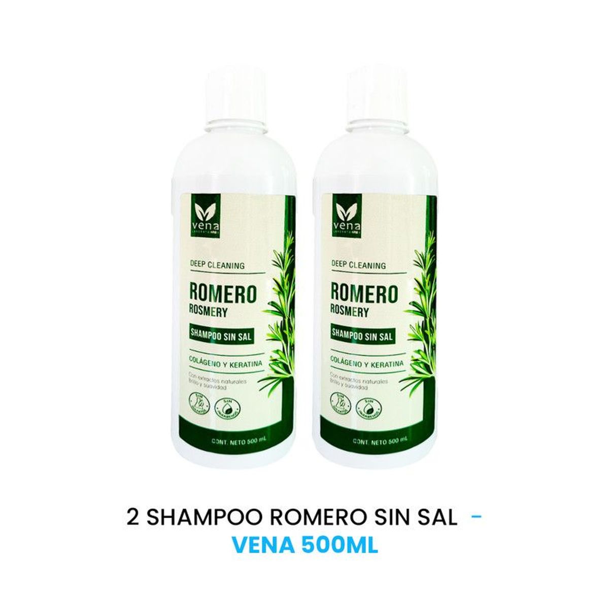 GENERICO - Shampoo Romero Sin Sal Vena 500ml 2 Unidades