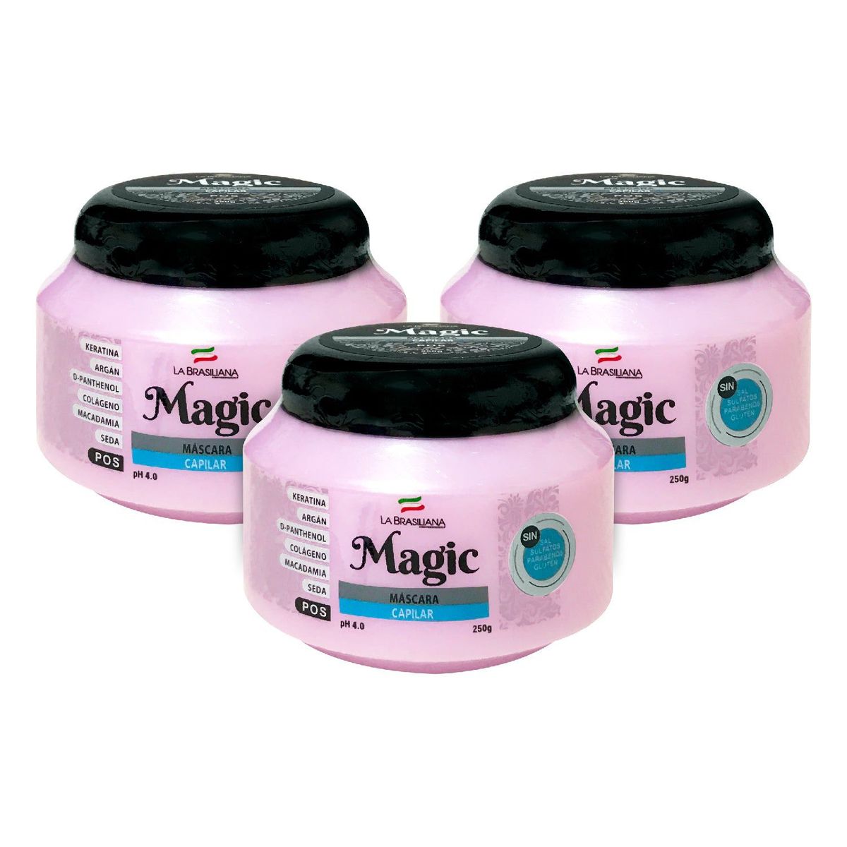 LA BRASILIANA - Máscara Capilar Pos La Brasiliana 250Gr 3 Unidades