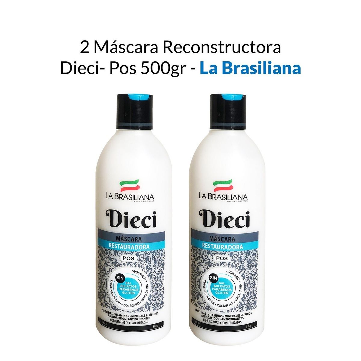 LA BRASILIANA - Mascara Reconstrutora Dieci Pos La Brasiliana 500Gr 2 Unidades