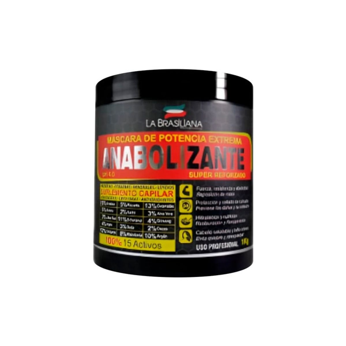 LA BRASILIANA - Máscara Anabolizante para cabello La Brasiliana 1000Gr