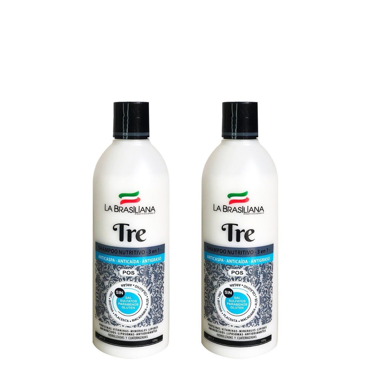 LA BRASILIANA - Shampoo Tre Pos La Brasiliana 500Gr 2 Unidades