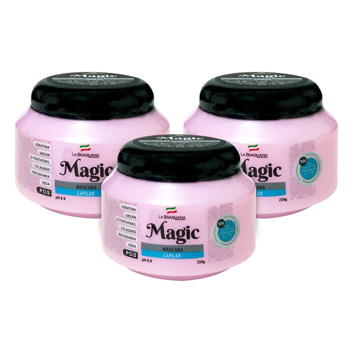 LA BRASILIANA - Máscara Capilar Pos La Brasiliana 250Gr 3 Unidades