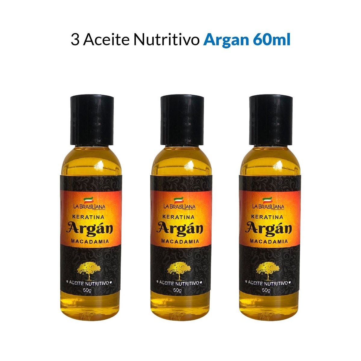 LA BRASILIANA - Aceite Nutritivo Argan La Brasiliana 60G 3 Unidades