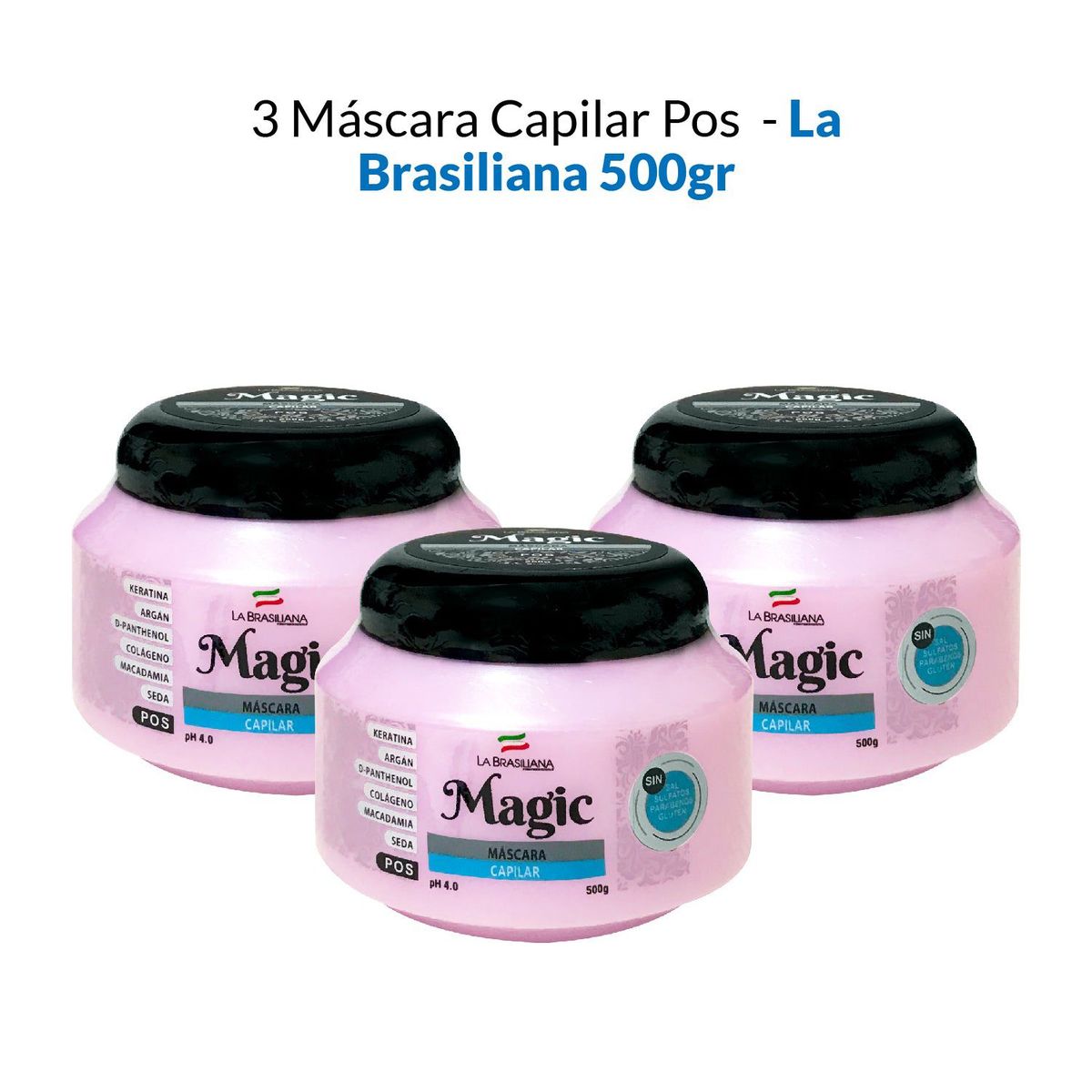 LA BRASILIANA - Máscara Capilar Pos La Brasiliana 500Gr 3 Unidades