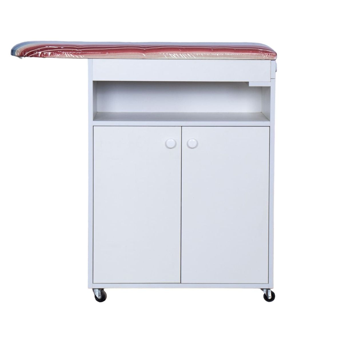 MUEBLES MACRUMO - Mueble Planchador movible de 110cm - Color Blanco - Armado