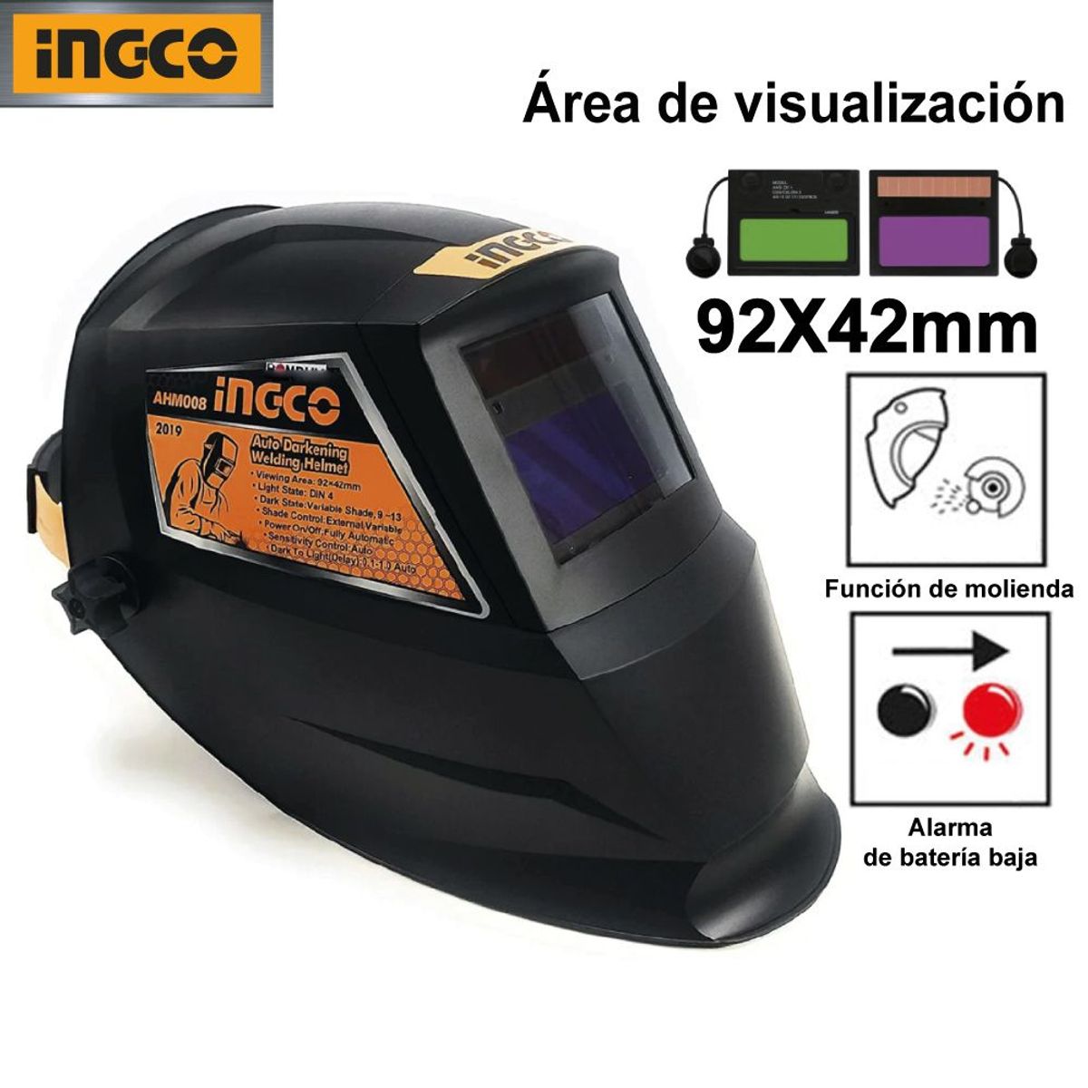 INGCO TOOLS - Casco para Soldar Automático Fotosensible INGCO AHM008
