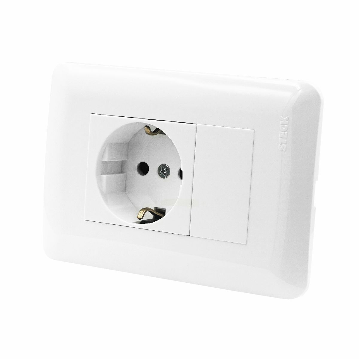 STECK - Tomacorriente Schuko16A 250V 10A Blanco