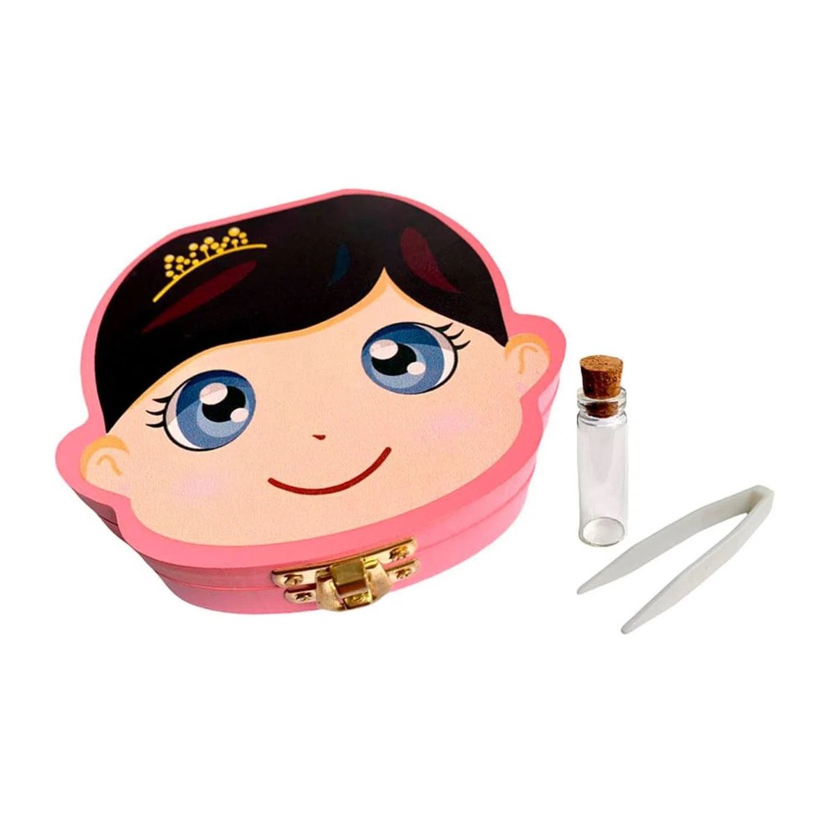 GENERICO - CAJA DE MADERA PARA DIENTES DE BEBÉ  - ROSADO