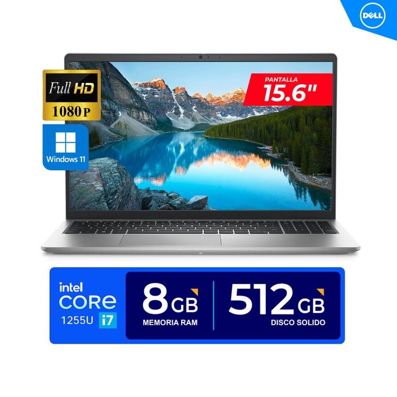 DELL - LAPTOP DELL INSPIRON 15 3520/ 15.6'' FHD/ Core i7-1255U/ 4.70GHz/ 8GB/ 512GB SSD/ Win11 Home