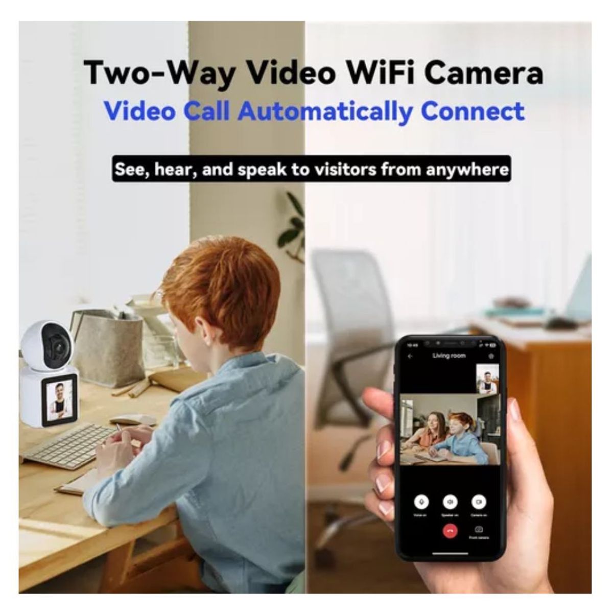 SEISA - Cámara para Videollamada con Pantalla y Visión Nocturna Full HD