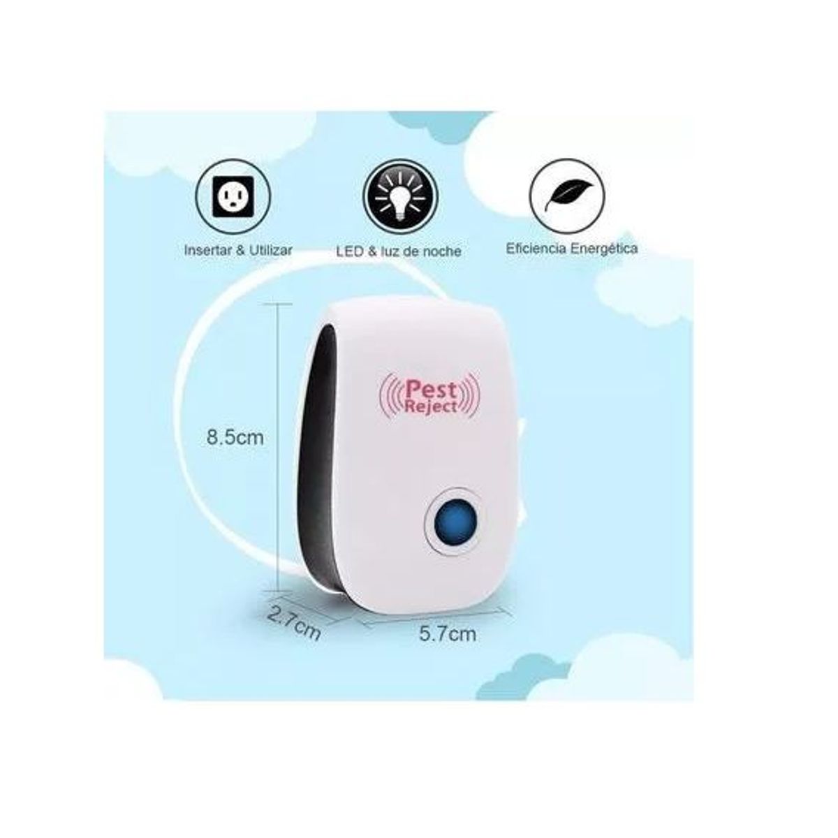 GENERICO - REPELENTE ULTRASÓNICO HOGAR INSECTO RATA ARAÑA CUCARACHAS