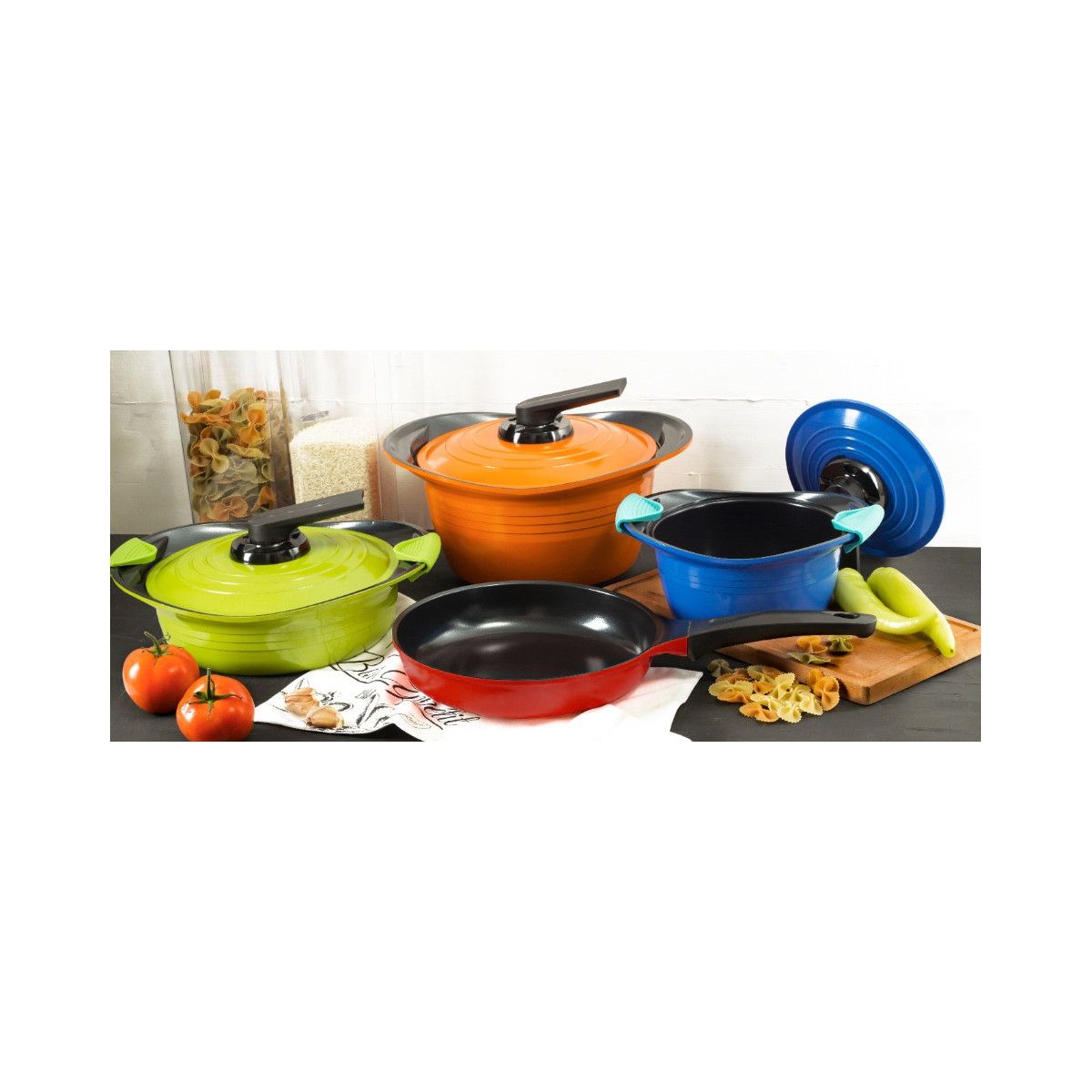 ROICHEN - Juego de ollas 7 piezas Premium Colores Natural Roichen