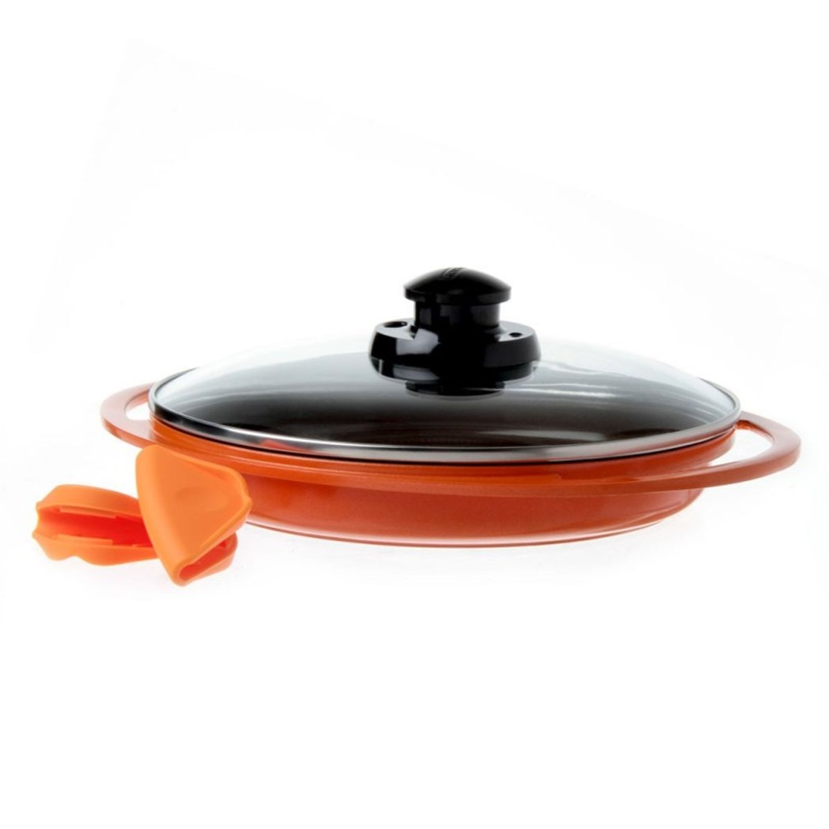 ROICHEN - Grill con tapa de 26 cm 15L party Naranjo Roichen