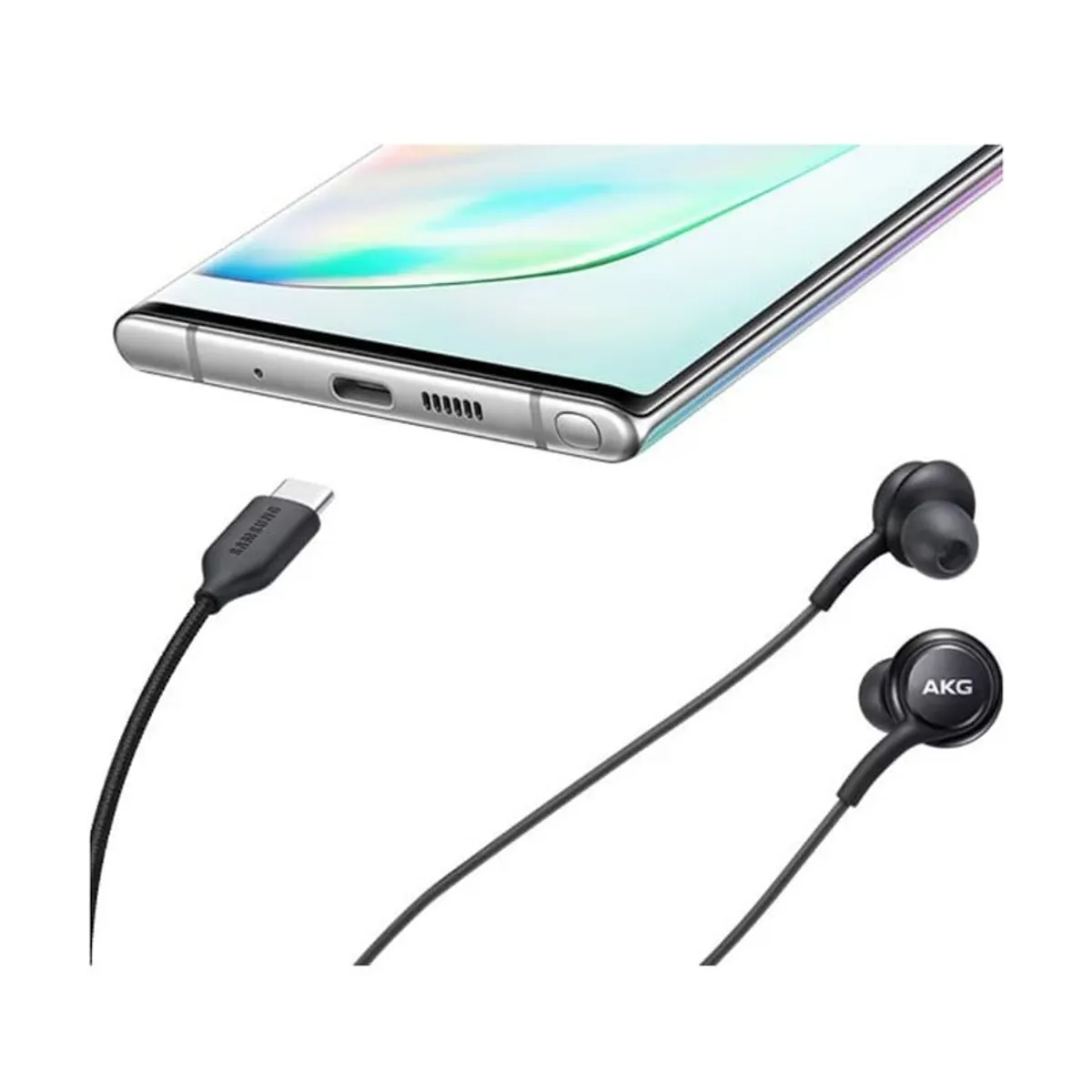 SAMSUNG - Audifono Samsung AKG Tipo C + Adaptador Samsung 25W - Blanco