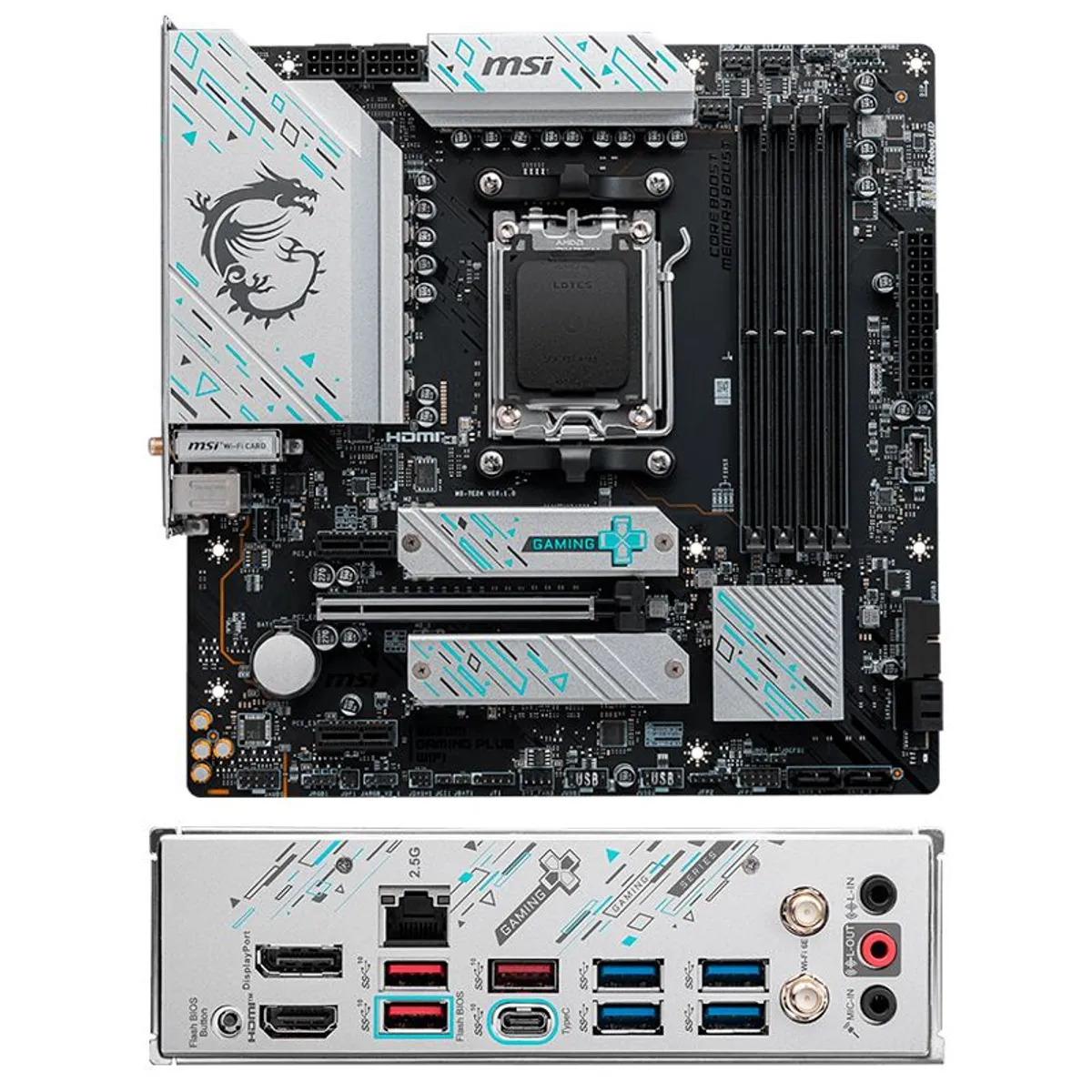 MSI - Motherboard MSI B650M GAMING PLUS WIFI B650 Socket AMD AM5 mATX