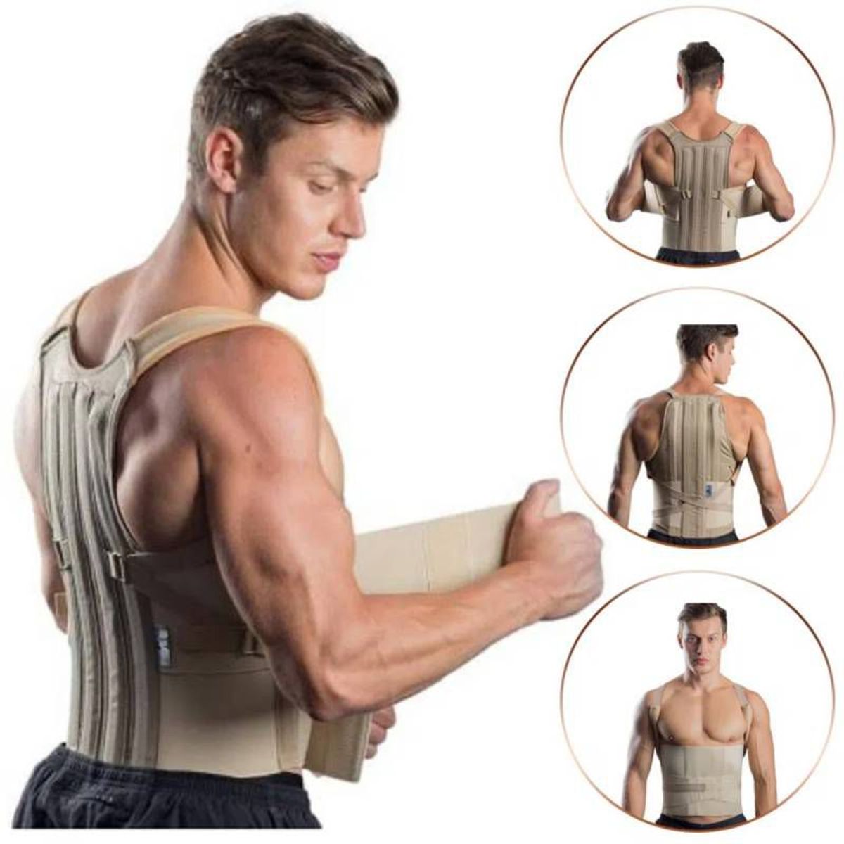 GENERICO - Faja Dorso Lumbar corrector de postura UNISEX -TALLA L